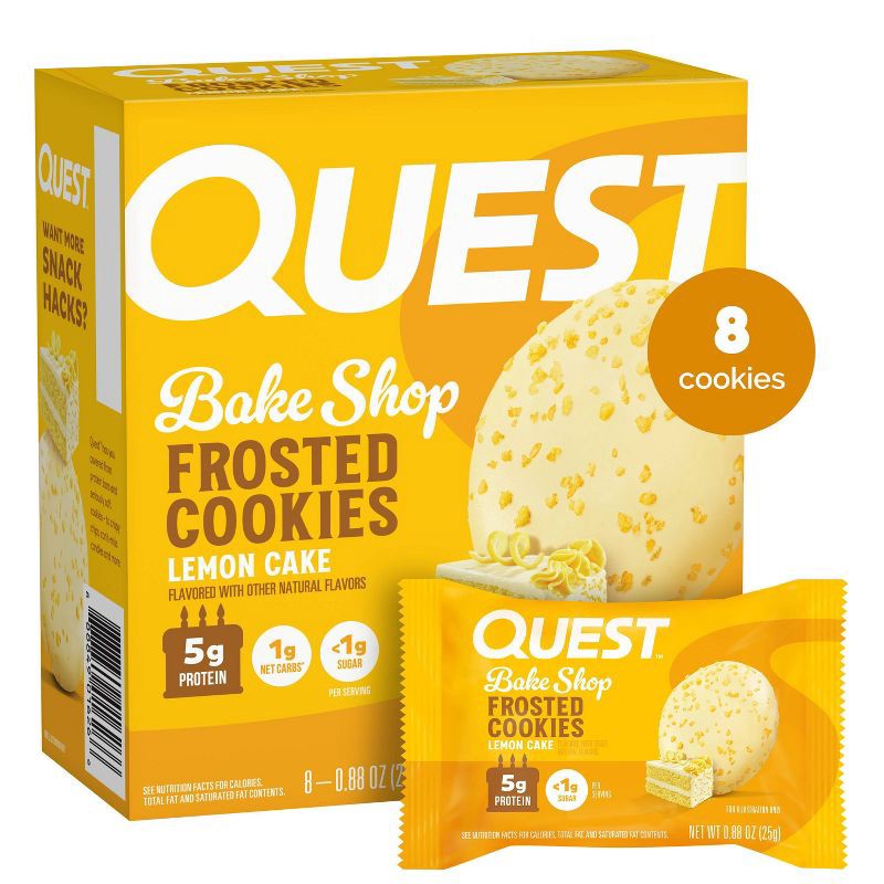 slide 1 of 4, Quest Nutrition Frosted Cookies Protein Bars - Lemon Cake - 8pk, 8 ct