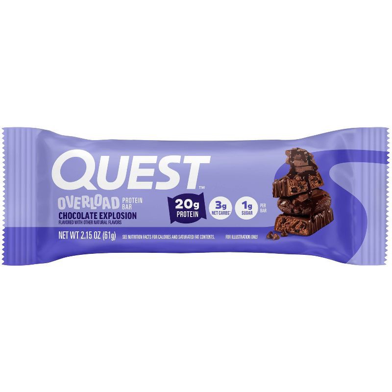 slide 2 of 6, Quest Nutrition Overload Bar - Chocolate Explosion - 4ct, 4 ct