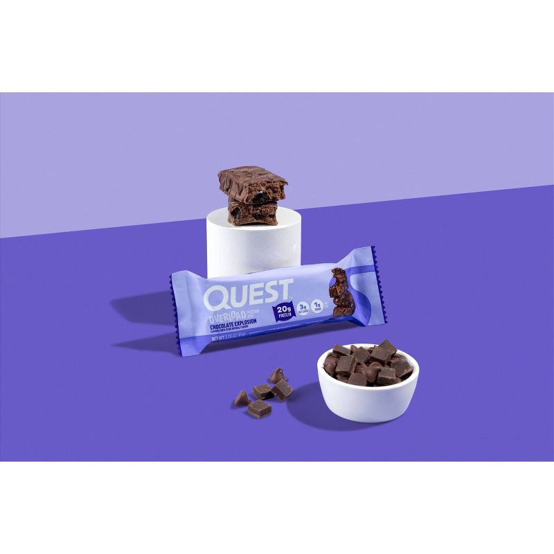 slide 3 of 6, Quest Nutrition Overload Bar - Chocolate Explosion - 4ct, 4 ct