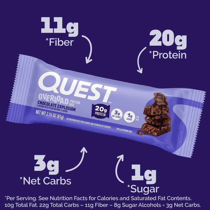 slide 4 of 6, Quest Nutrition Overload Bar - Chocolate Explosion - 4ct, 4 ct
