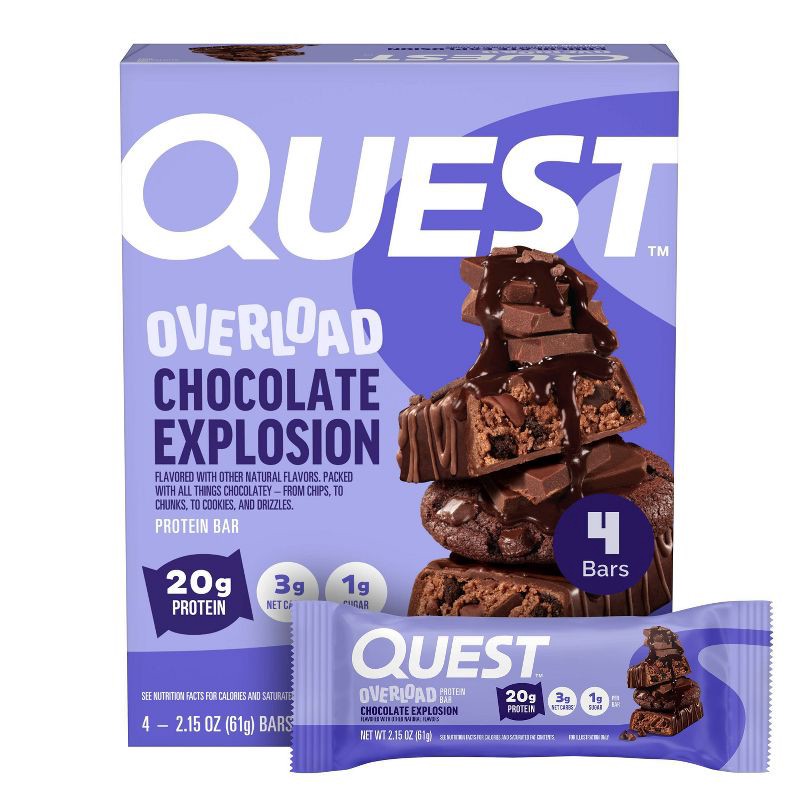 slide 1 of 6, Quest Nutrition Overload Bar - Chocolate Explosion - 4ct, 4 ct