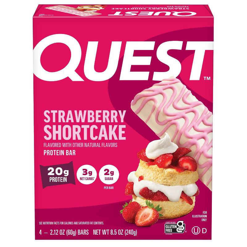 slide 1 of 7, Quest Nutrition Strawberry Shortcake Protein Bars - 4pk, 4 ct