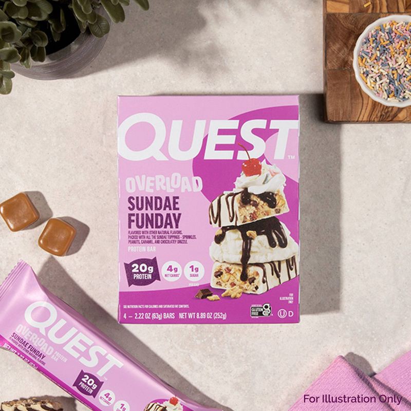 slide 2 of 8, Quest Nutrition Overload Bar - Sundae Funday - 4ct, 4 ct