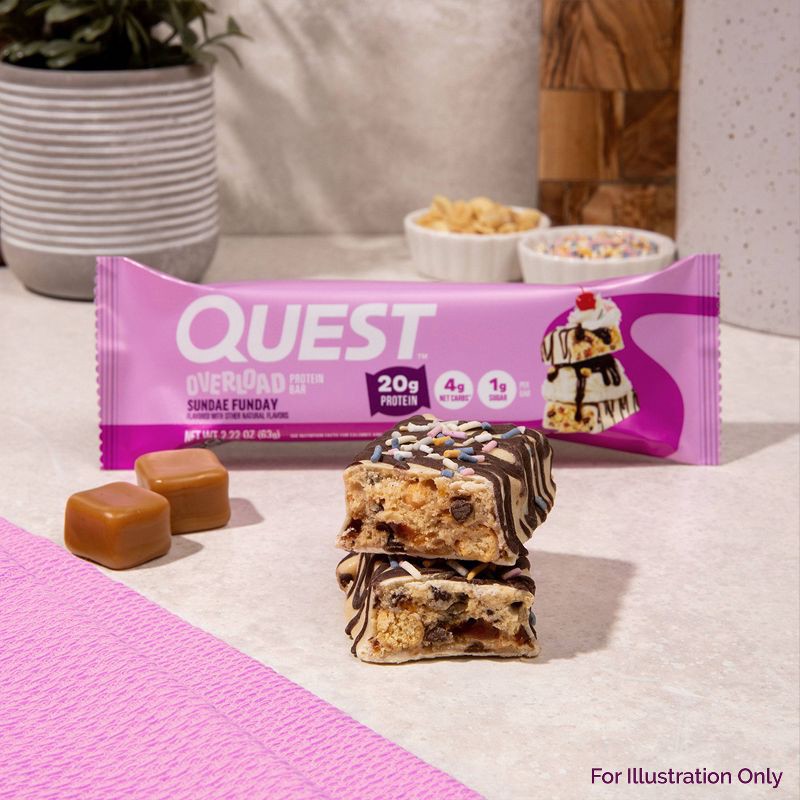slide 5 of 8, Quest Nutrition Overload Bar - Sundae Funday - 4ct, 4 ct