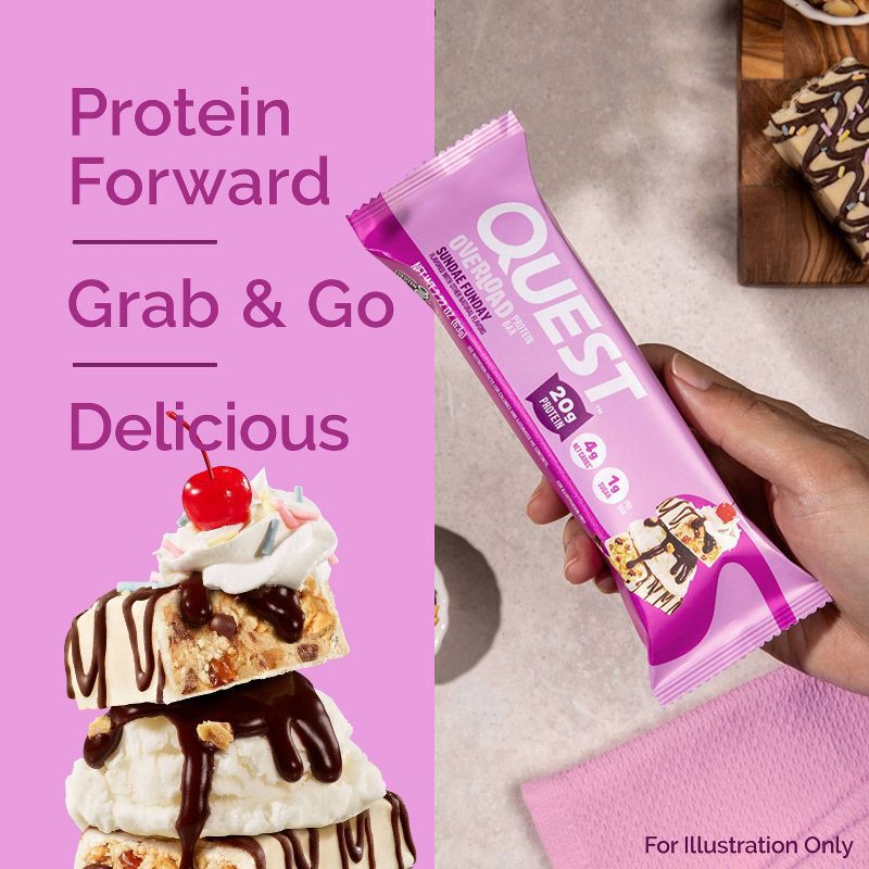 slide 7 of 8, Quest Nutrition Overload Bar - Sundae Funday - 4ct, 4 ct