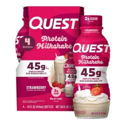 Quest Nutrition Ready to Drink High Protein Milkshake Strawberry Non-Caffeinated - 4ct/56 fl oz