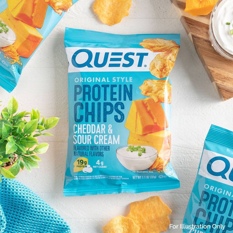 slide 2 of 6, Quest Nutrition Protein Chips - Cheddar & Sour Cream - 4ct, 4 ct