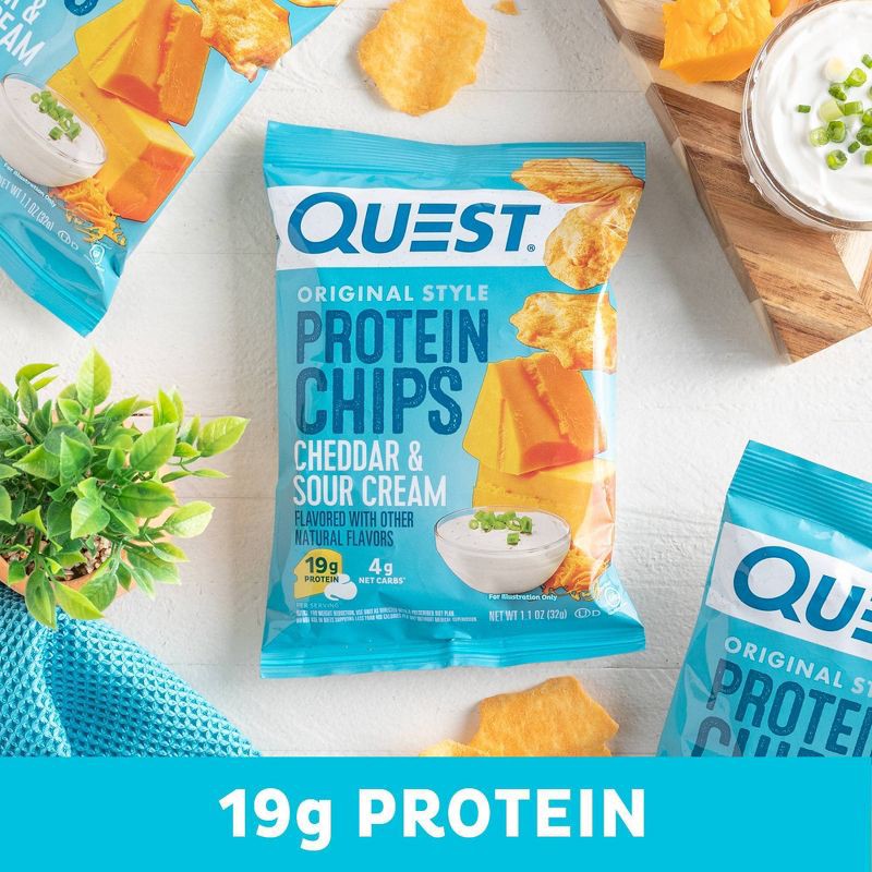 slide 3 of 6, Quest Nutrition Protein Chips - Cheddar & Sour Cream - 4ct, 4 ct