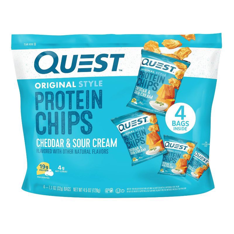 slide 1 of 6, Quest Nutrition Protein Chips - Cheddar & Sour Cream - 4ct, 4 ct
