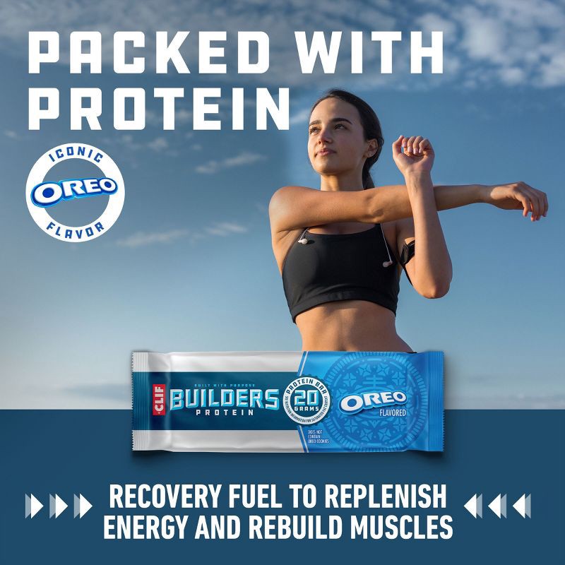 slide 5 of 13, CLIF Builder's Oreo Plant-Based Soy Protein Bars - 20g Protein - 6ct, 6 ct