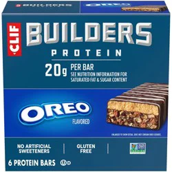CLIF Builder's Oreo Plant-Based Soy Protein Bars - 20g Protein - 6ct