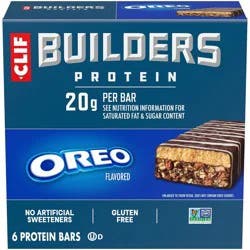 CLIF Builder's Oreo Plant-Based Soy Protein Bars - 20g Protein - 6ct