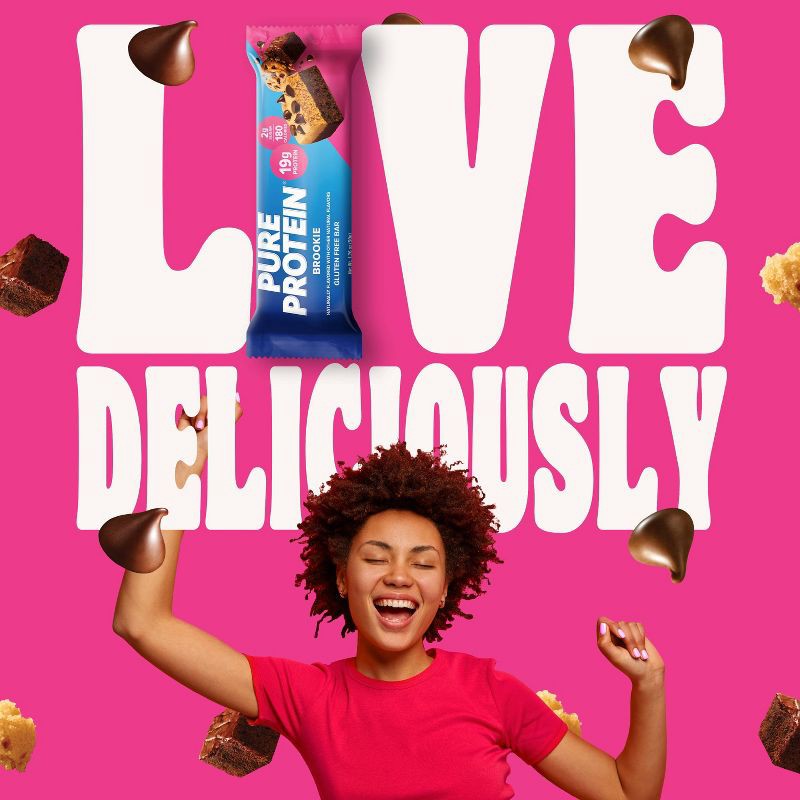 slide 3 of 5, Pure Protein Brookie Whey Protein Bar - 19g Protein - 4ct, 19 gram, 4 ct