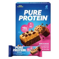 Pure Protein Brookie Whey Protein Bar - 19g Protein - 4ct