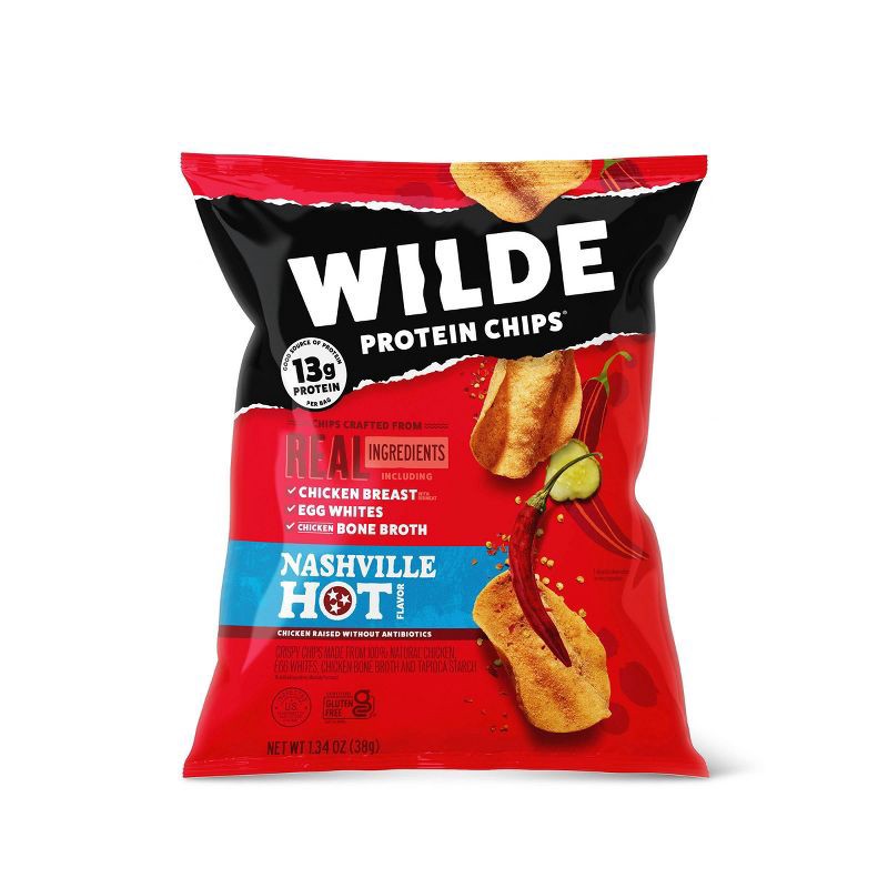 slide 3 of 4, WILDE 13g Protein Chips - Nashville Hot - 4ct, 13 gram, 4 ct