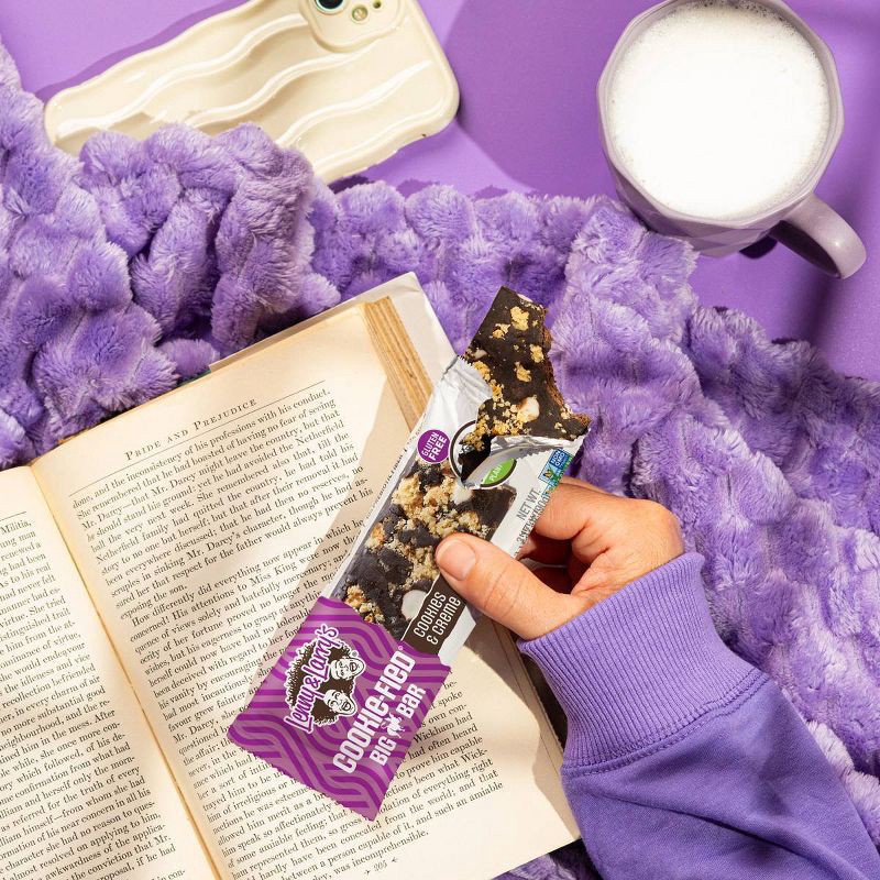 slide 5 of 7, Lenny & Larry's Cookie-fied Gluten Free Cookies & Creme Plant-Based Protein Bars - 24g Protein - 3.17oz/4ct, 24 gram, 3.17 oz, 4 ct