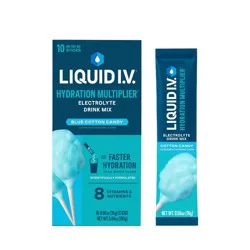 Liquid I.V. Hydration Powder Electrolyte Supplements - Cotton Candy - 5.64oz/10ct