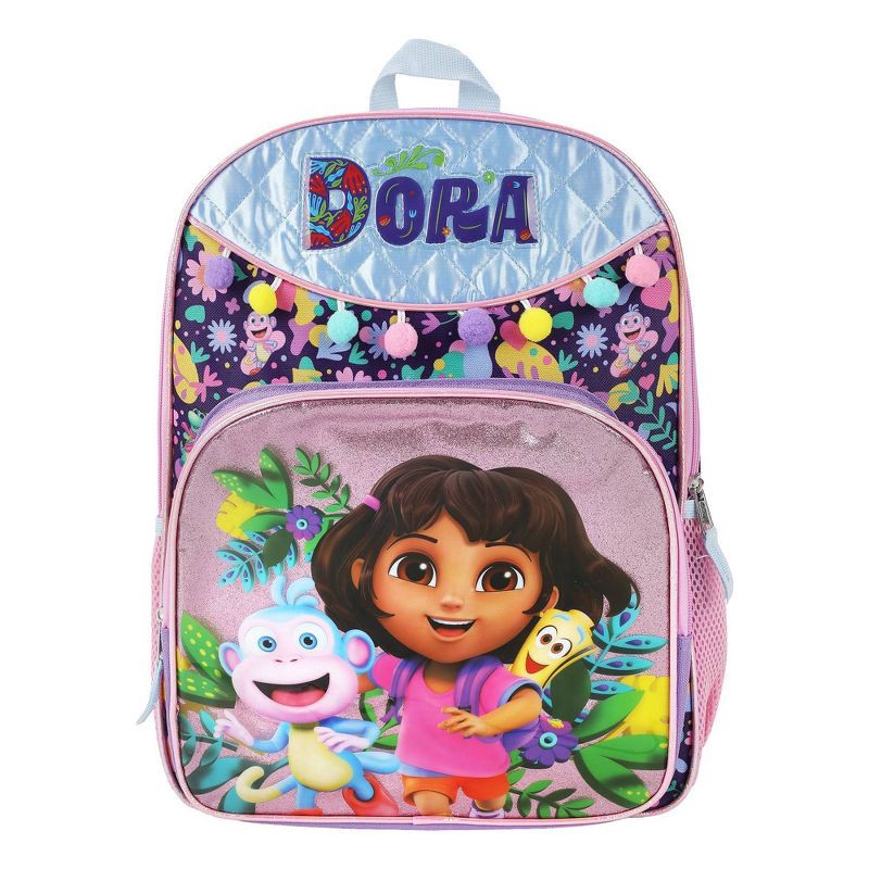 slide 1 of 5, Dora Kids' 16" Backpack - Purple, 1 ct