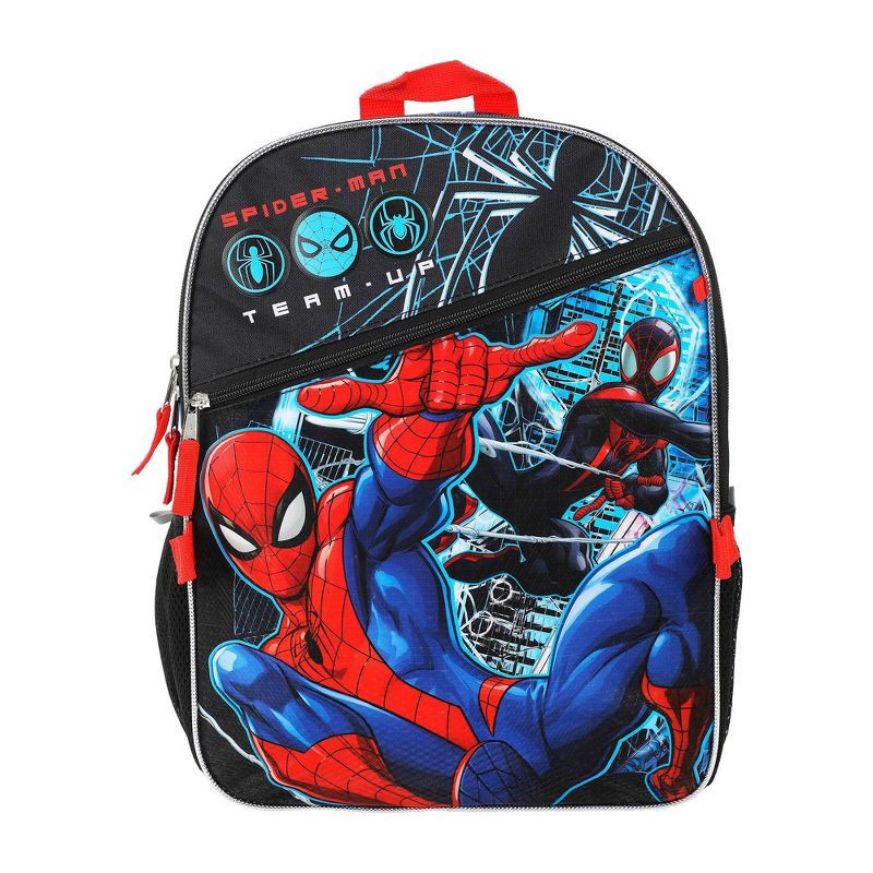 slide 2 of 10, Spider-Man Kids' 15.5L 5pc Backpack Set with Lights - Black, 15.5 liter, 5 ct