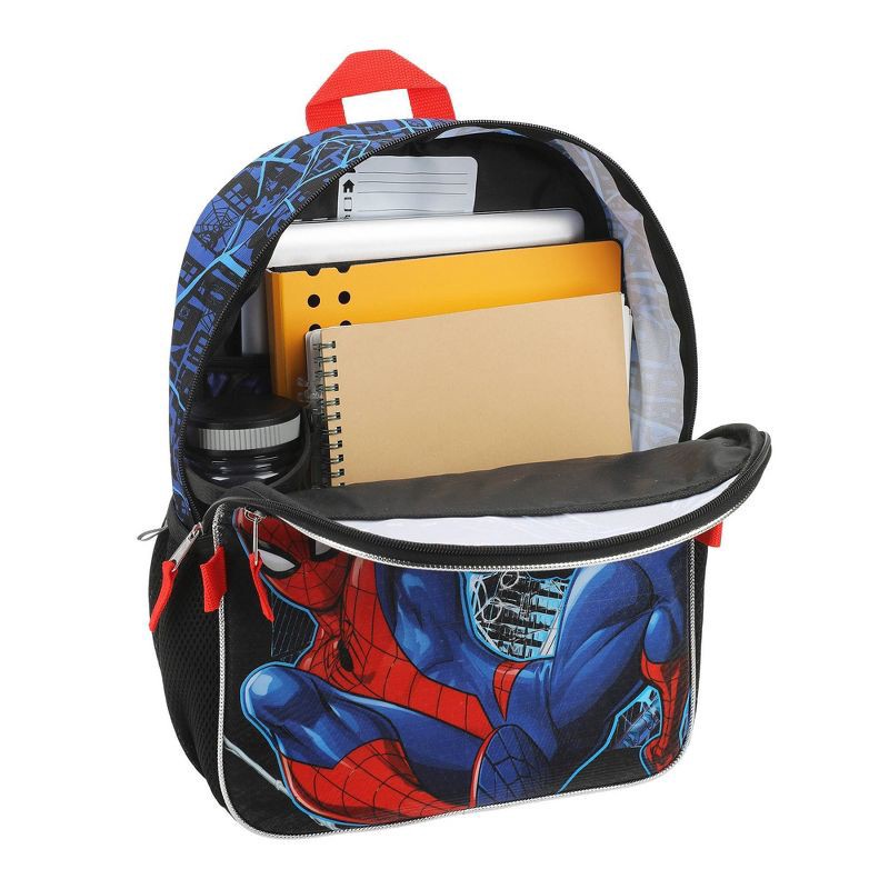 slide 6 of 10, Spider-Man Kids' 15.5L 5pc Backpack Set with Lights - Black, 15.5 liter, 5 ct