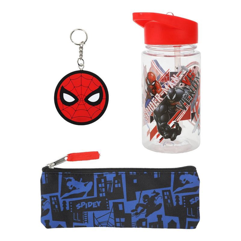 slide 10 of 10, Spider-Man Kids' 15.5L 5pc Backpack Set with Lights - Black, 15.5 liter, 5 ct