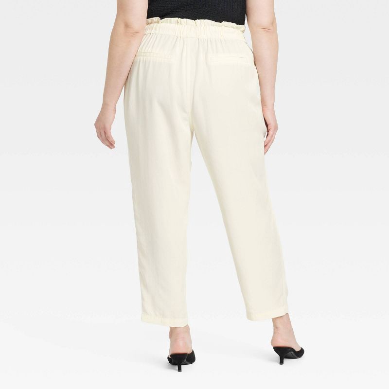 slide 2 of 3, Women's High-Rise Tapered Ankle Pull-On Joggers - A New Day™ White XXL: Midweight Twill,, 1 ct