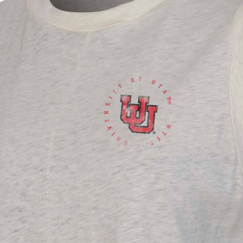 slide 3 of 3, NCAA Utah Utes Women's Oatmeal Tank Top - M: Relaxed Fit Sleeveless Jersey, 1 ct