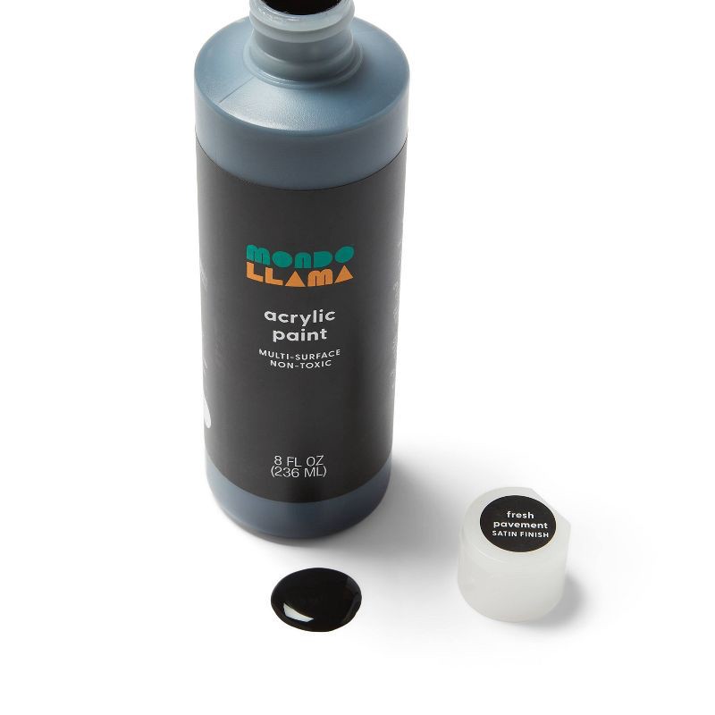 slide 2 of 3, 8oz Satin Acrylic Paint Fresh Pavement - Mondo Llama™, 8 oz