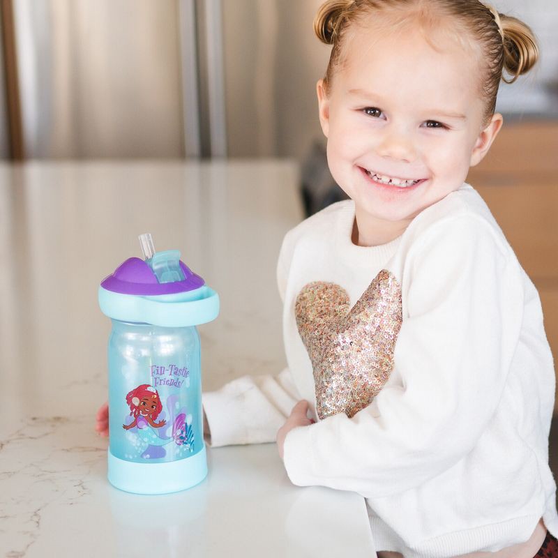 slide 2 of 8, The First Years Disney 12oz The Little Mermaid Ariel Spill Proof Flip Top Toddler Sippy Straw Water Bottle, 12 oz