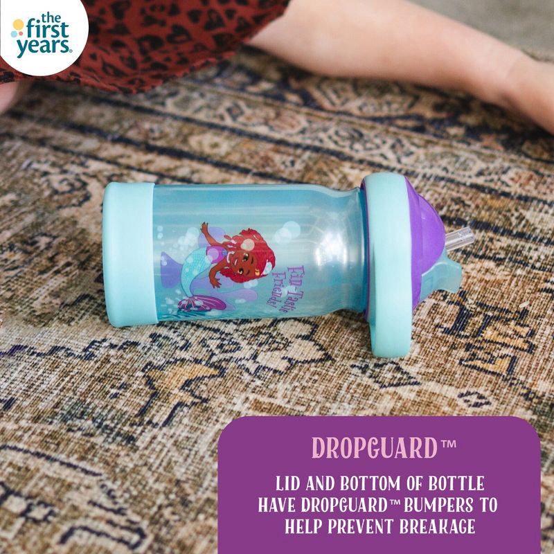 slide 4 of 8, The First Years Disney 12oz The Little Mermaid Ariel Spill Proof Flip Top Toddler Sippy Straw Water Bottle, 12 oz