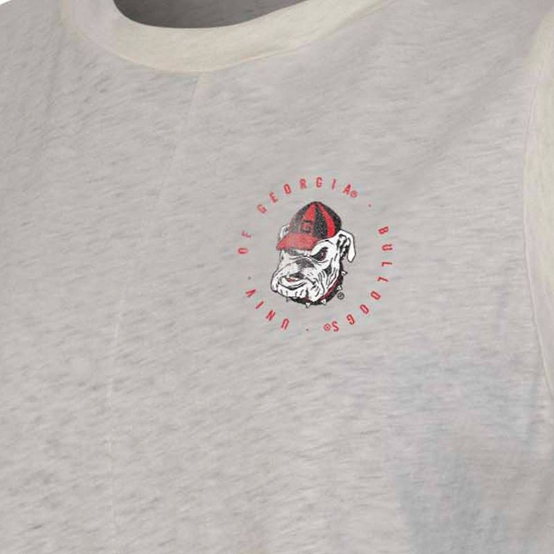 slide 3 of 3, NCAA Georgia Bulldogs Women's Oatmeal Tank Top - M: Relaxed Fit Sleeveless Jersey, 1 ct