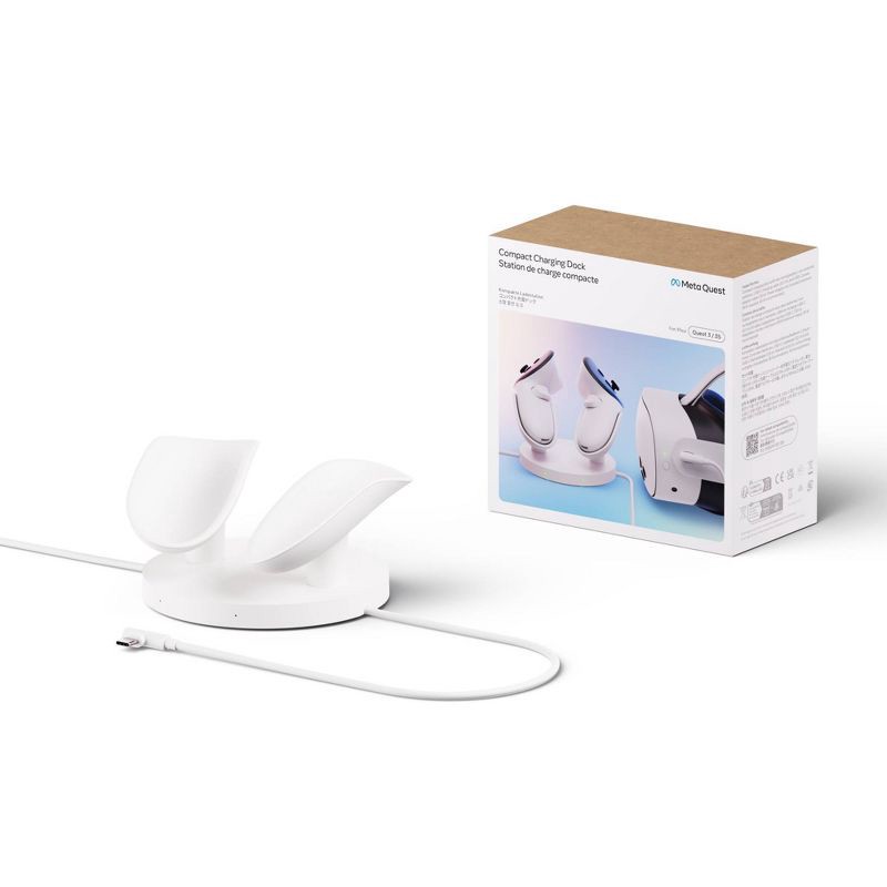 slide 6 of 6, Meta Quest Compact Charging Dock for Headset and Controllers - Works with Meta Quest 3/3S, 1 ct