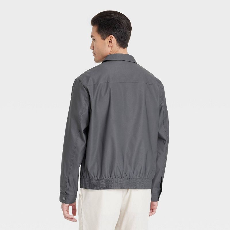 slide 2 of 3, Men's Utility Jacket - Goodfellow & Co™ Dark Gray XL: Lightweight Twill Bomber, Standard Fit, Flap Pockets, 1 ct