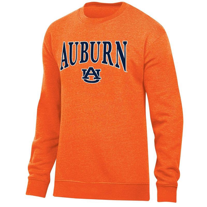 slide 1 of 3, NCAA Auburn Tigers Men's Crew Neck Fleece Sweatshirt - L: Pullover, Solid Pattern, 1 ct