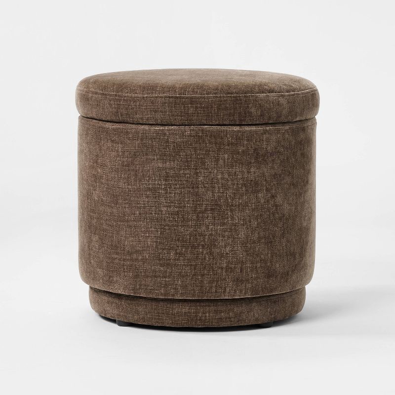 slide 1 of 5, Threshold designed w/Studio McGee Swivel Storage Ottoman Brown - Threshold™ designed with Studio McGee, 1 ct