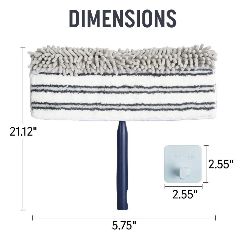 slide 3 of 8, Casabella Click Clean and Organize Baseboard Cleaning Mop Head and Hook, 1 ct