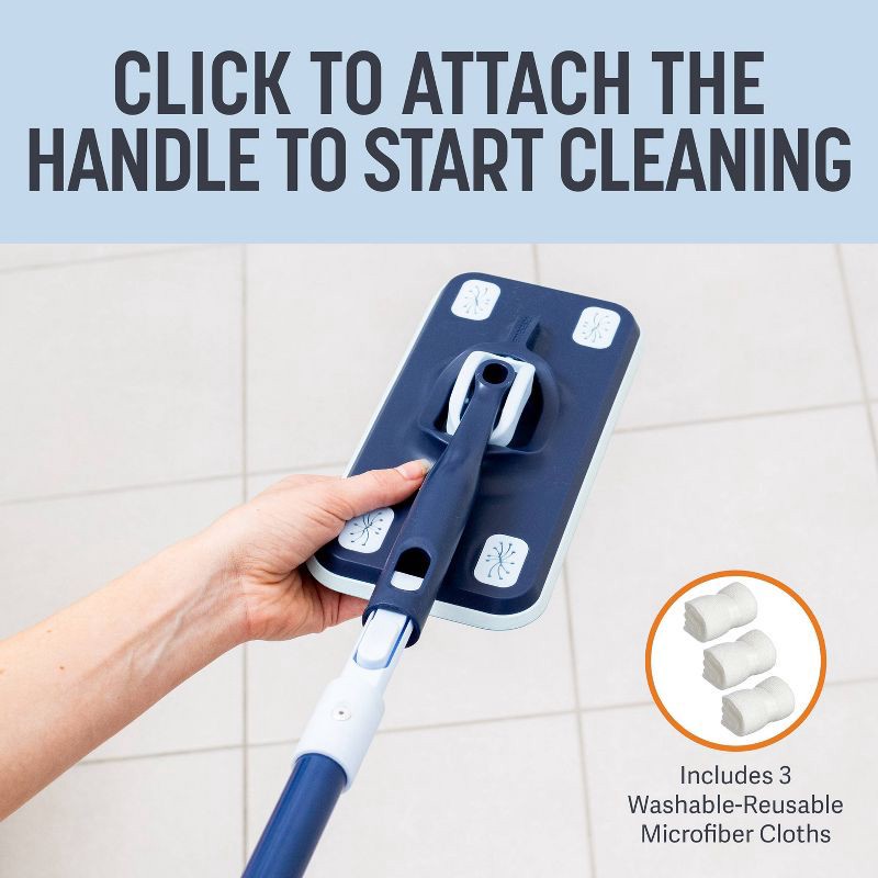 slide 2 of 8, Casabella Click Clean and Organize 2-in-1 Flat Mop Head with 3 Cloths and Hook, 1 ct