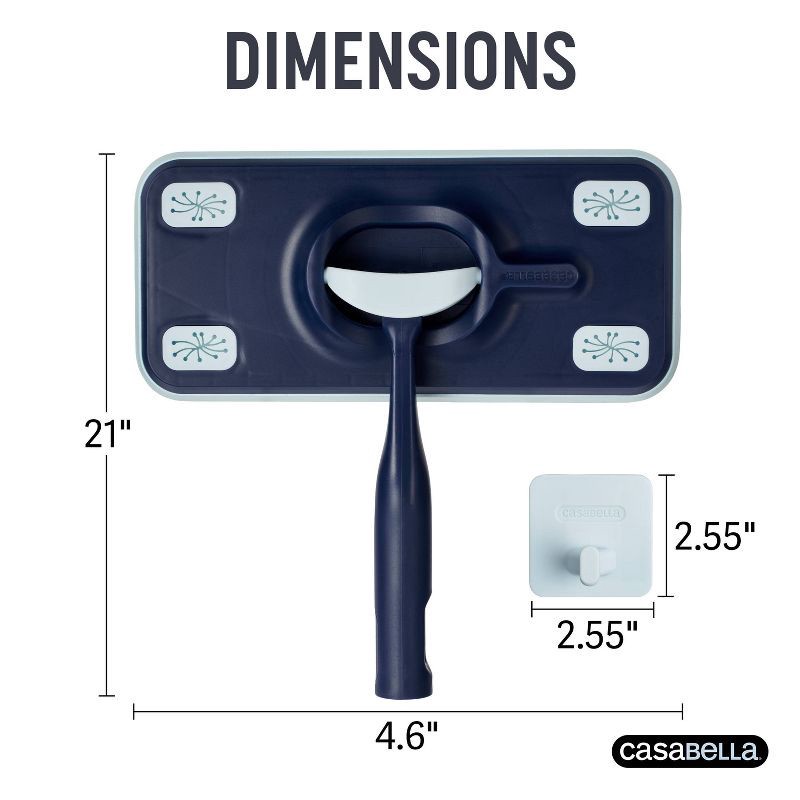 slide 3 of 8, Casabella Click Clean and Organize 2-in-1 Flat Mop Head with 3 Cloths and Hook, 1 ct
