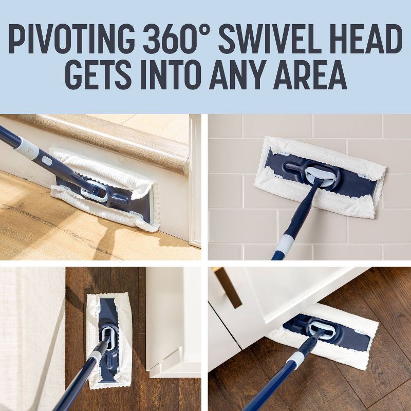 slide 4 of 8, Casabella Click Clean and Organize 2-in-1 Flat Mop Head with 3 Cloths and Hook, 1 ct