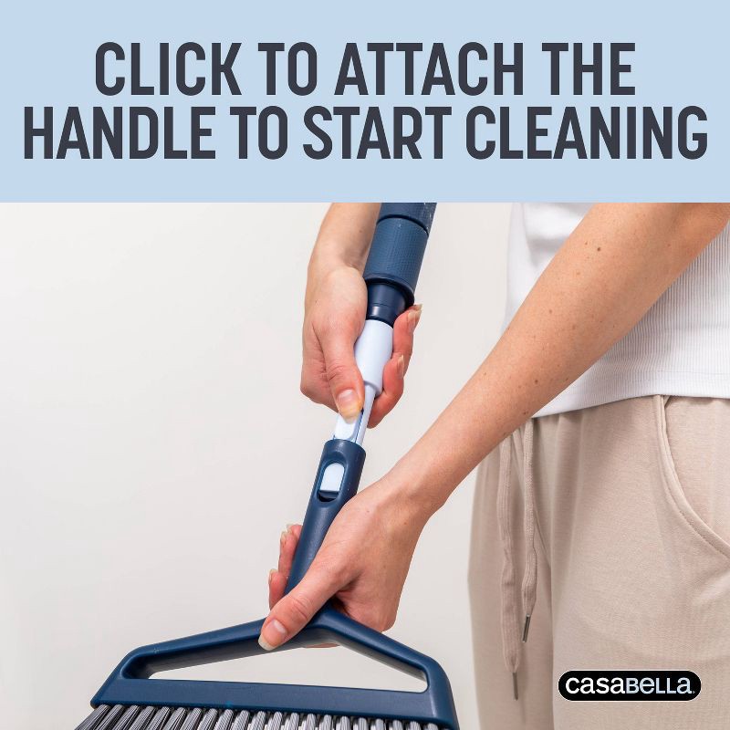 slide 2 of 8, Casabella Click Clean and Organize Angle Broom Head with Dust Pan and Hook, 1 ct