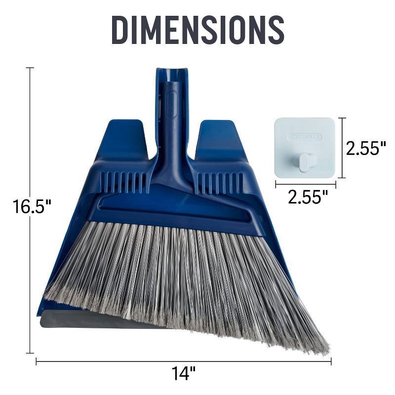 slide 3 of 8, Casabella Click Clean and Organize Angle Broom Head with Dust Pan and Hook, 1 ct