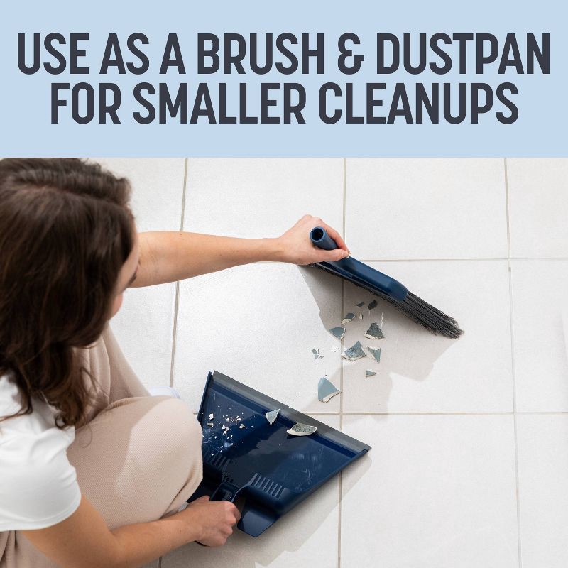 slide 4 of 8, Casabella Click Clean and Organize Angle Broom Head with Dust Pan and Hook, 1 ct