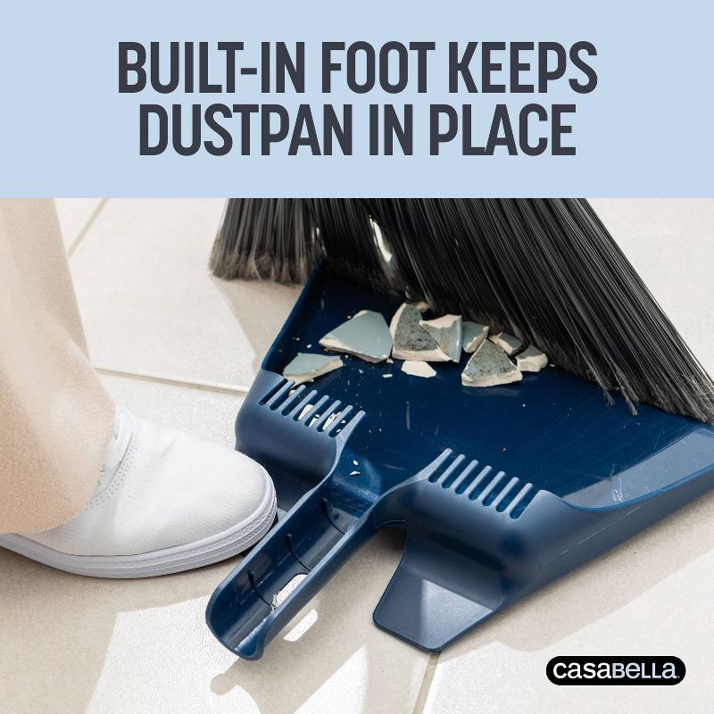 slide 5 of 8, Casabella Click Clean and Organize Angle Broom Head with Dust Pan and Hook, 1 ct