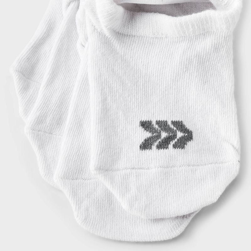 slide 3 of 3, Kids' 6pk Liner Socks - All In Motion™ White M: Recycled Polyester, Flat Seams, Knit, Tumble Dry, 6 ct