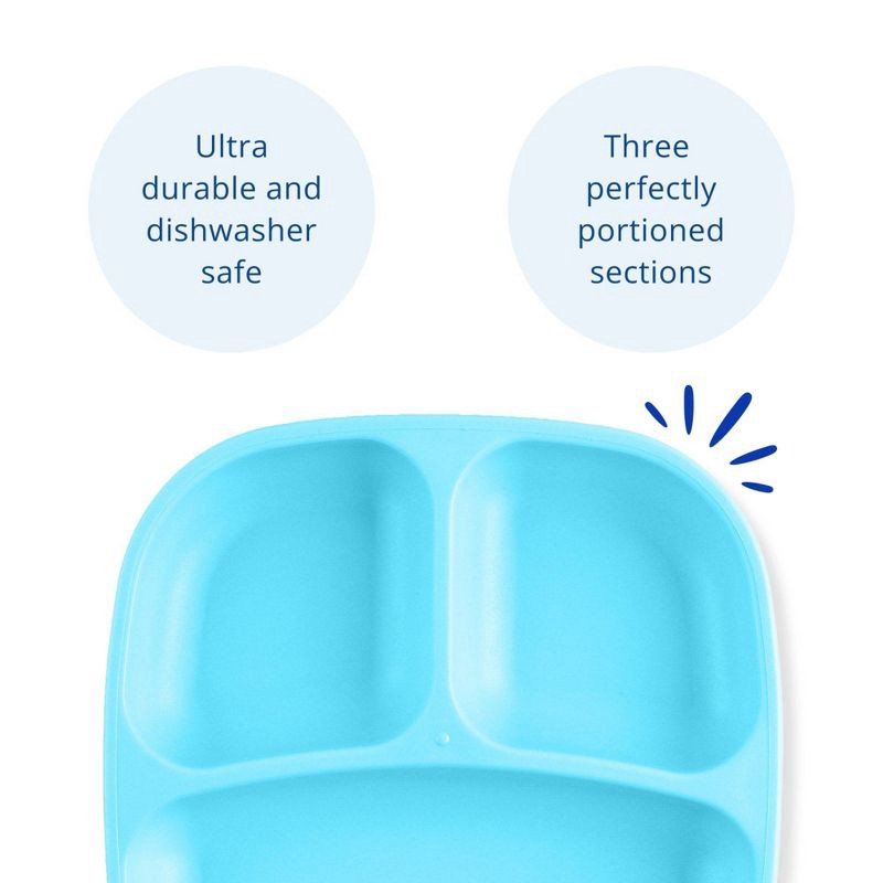 slide 2 of 5, Re-Play 2pc Recycled Divided Plates Aqua and Pool Blue, 2 ct