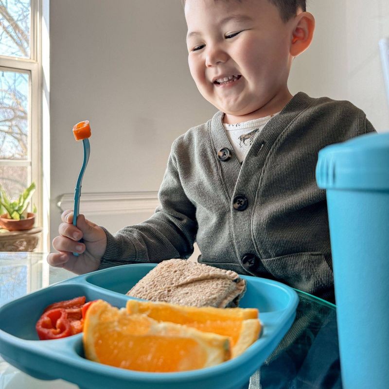 slide 4 of 5, Re-Play 2pc Recycled Divided Plates Aqua and Pool Blue, 2 ct