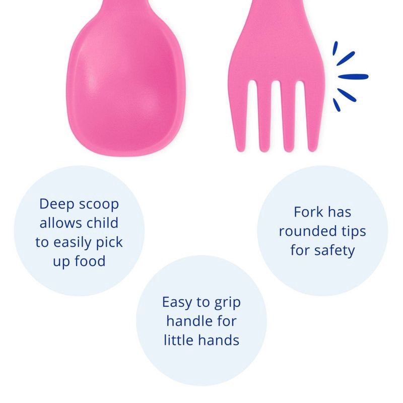 slide 2 of 4, Re-Play 4pc Recycled Fork and Spoon Set Lavender and Pink, 4 ct