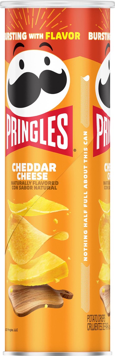 slide 3 of 8, Pringles Potato Crisps Chips, Lunch Snacks, On-the-Go Snacks, Cheddar Cheese, 5.5oz Can, 1 Can, 5.5 oz