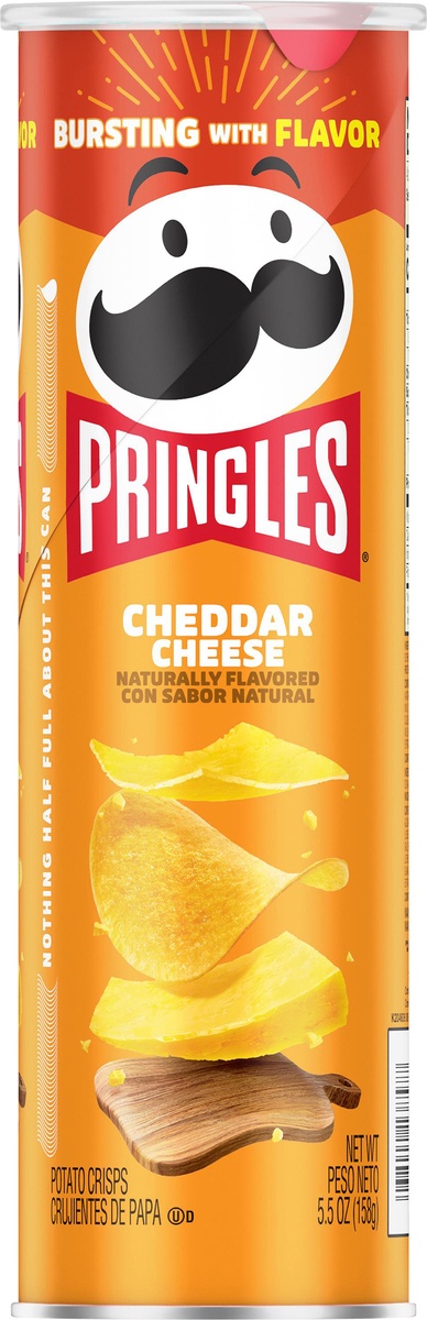 slide 8 of 10, Pringles Potato Crisps Chips, Lunch Snacks, On The Go Snacks, Cheddar Cheese, 5.5 oz