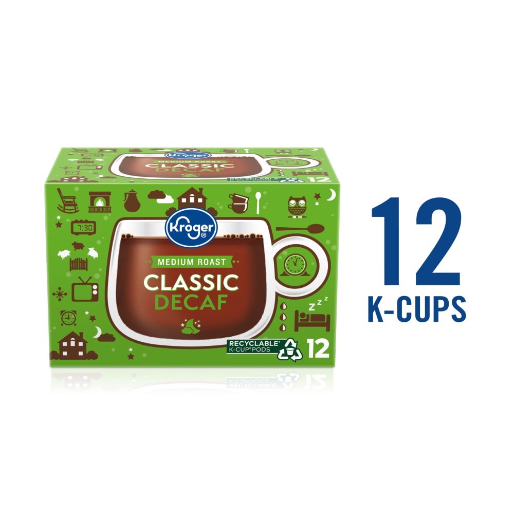 slide 2 of 5, Kroger Classic Decaf Medium Roast Coffee K-Cup Pods, 12 ct